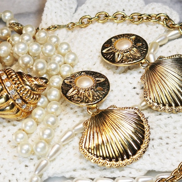 VINTAGE 1992 KENNETH JAY LANE SEASHELL SCARF SLIDE - Picture 12 of 12